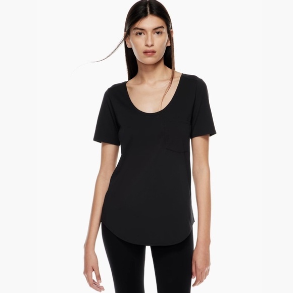 Aritzia Babaton Black Short Sleeve Pocket Tee Shirt - Picture 1 of 9